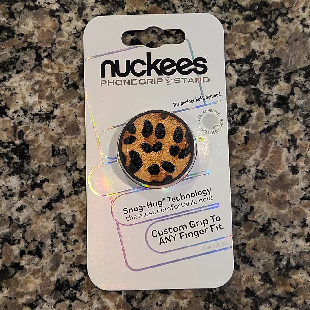 Nuckees Phone Grip & Stand new zebra fabric print W/ Snug hug technology W/stand